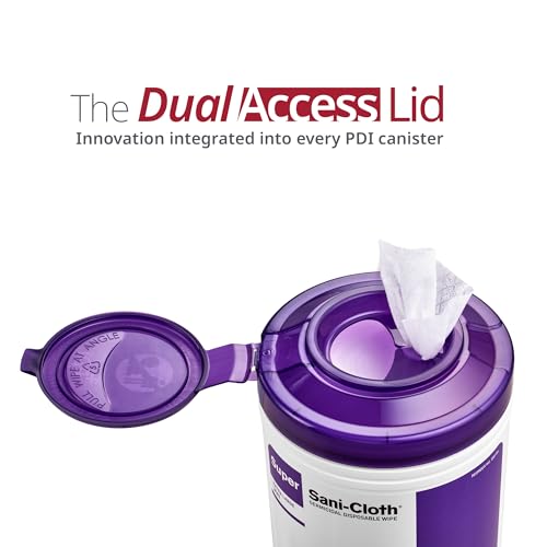 PDI Super Sani-Cloth Germicidal Disposable Wipe, Hospital-Grade Disinfection, Purple Top, 1 Canister of 75 X-Large 5'' x 8'' Wipes - Image 5