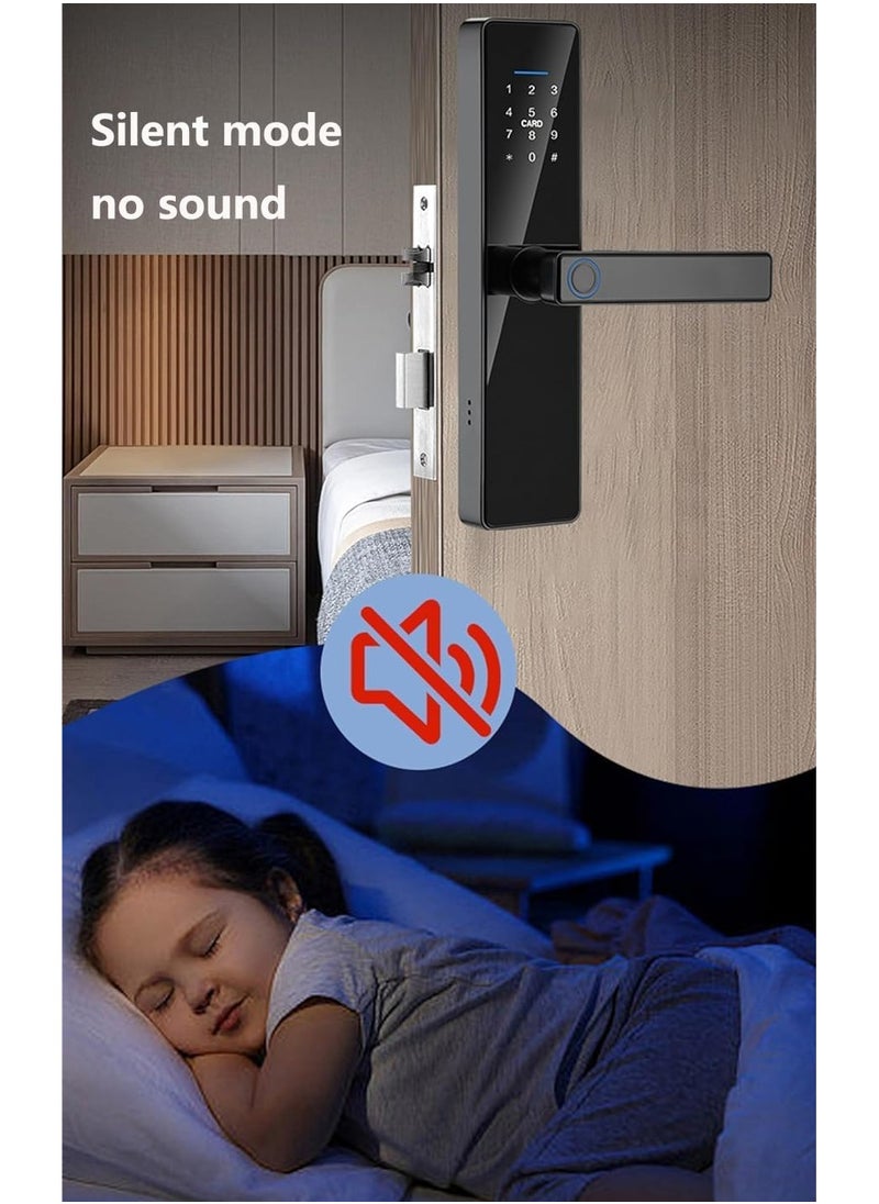 Generic - Smart Door Lock Keypad Door Lock with Handle Electronic Deadbolt Door Lock Digital Smart Door Lock 5-in-1Multi-function Smart door lock APP/Fingerprint/Card/Key/Code Unlock - Image 1