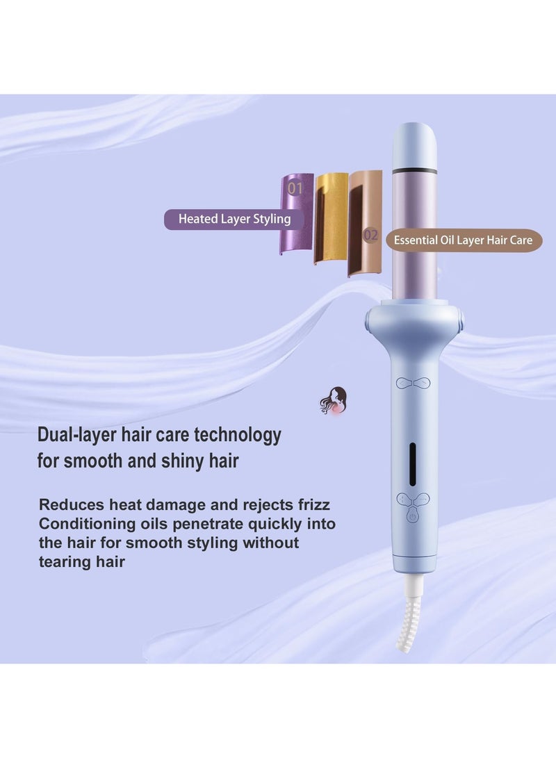 general Hair straightener & curling iron 2-in-1, automatic curling iron rotation - 1.26" PTC hot hair curling iron with 3 temperature and essential oil layers conditioning travel curling iron - Image 2