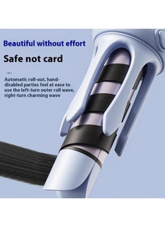 General Hair straightener & curling iron 2-in-1, automatic curling iron rotation - 1.26" PTC hot hair curling iron with 3 temperature and essential oil layers conditioning travel curling iron  - Image 4