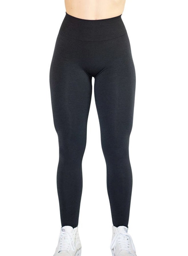 AUROLA Workout Leggings for Women Seamless Scrunch Tights Tummy Control Gym Fitness Girl Sport Active Yoga Pants, Black, XL - Image 4