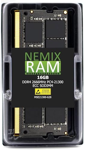 NEMIX RAM 16GB (1X16GB) DDR4 2666MHz PC4-21300 2Rx8 1.2V CL19 260-PIN ECC Unbuffered SODIMM Workstation, NAS Memory - Image 1