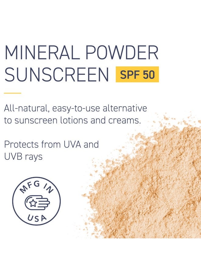 Brush On Block SPF 50 Mineral Powder Sunscreen, Translucent, Broad Spectrum, Water Resistant Face Protection, For All Skin Tones & Types, Reef Friendly, Mfg in USA - Image 2