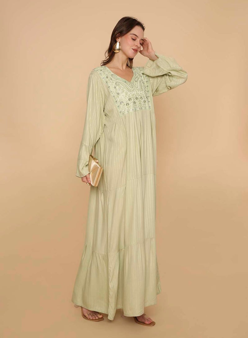 HANA & SARA Latest trendy womens long arabic kaftan jalabiya dress - Image 4