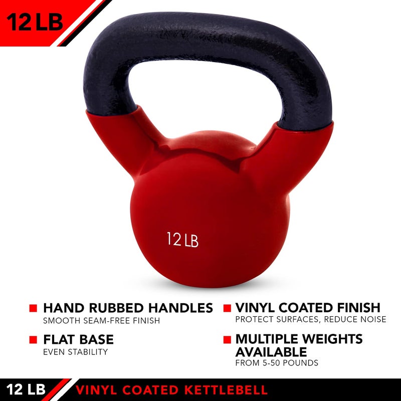 JFIT Kettlebell Weights Vinyl Coated Iron, 12 LB - Image 3