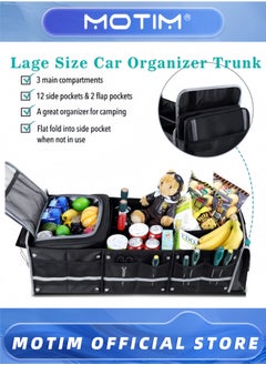 Motim Car Trunk Organizer with Insulated Leakproof Cooler Bag and Straps for SUV Jeep Sedan  - Image 4