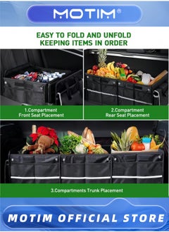 Motim Car Trunk Organizer with Insulated Leakproof Cooler Bag and Straps for SUV Jeep Sedan  - Image 5