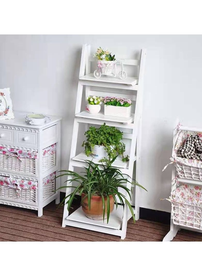 FFD Flower Stand Wooden Fold-able Plant Shelf Multi-layer Bamboo Shelf Rack Towel Holder Planter Book Shelves Display Multi layer Plants Stand for Indoor Outdoor Garden Patio Balcony Decoration  - Image 2