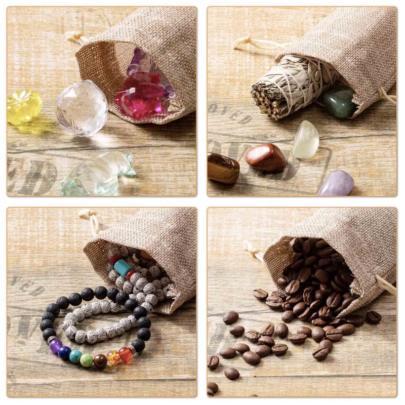 Homum 25Pcs Premium Burlap Gift Bags with Drawstring and 25Pcs Gift Tags & String, 4x6 Inch Reusable Gift Burlap Linen Sacks Bag for Wedding Favors Party Jewelry Pouches, Christmas, Coffee, DIY Craft - Image 5