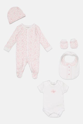 Toddlers Girl 5 Pcs Floral Print Bodysuit, Bib, Beanie, Gloves and Coverall Set, Multicolor - pzsku/Z5548B4047AF6643A413FZ/45/1747663935/6e011a9d-be85-44df-88b5-20fcd4cf7648