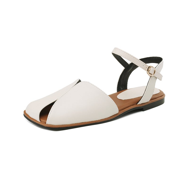 Source Of Goods 2024 Casual Flat 32-43 Word With Joker Square Toe Covered Sandals Women - Image 1