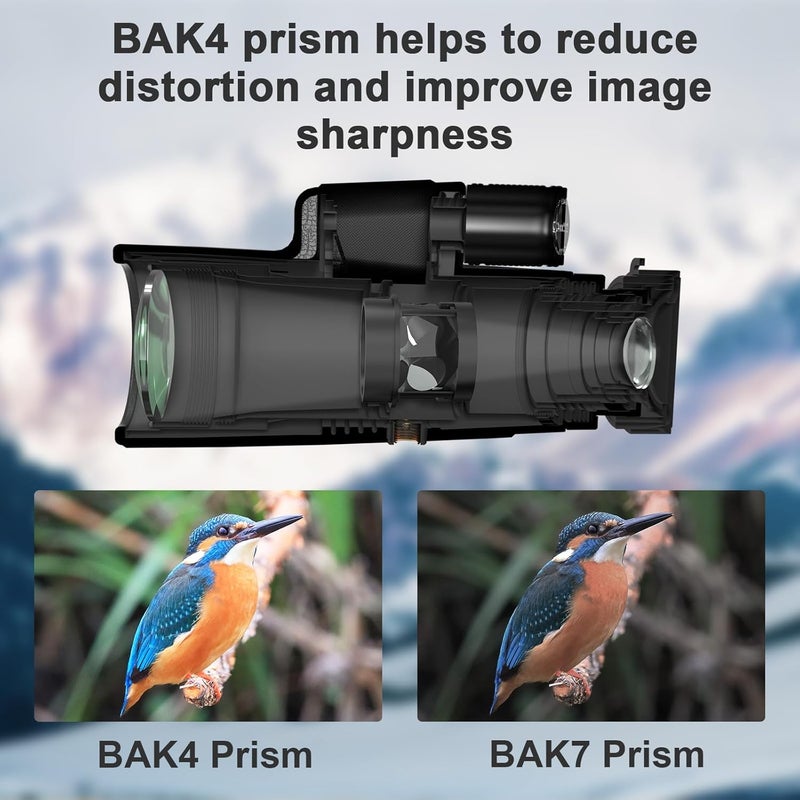 AMITHER 12x42 Monocular Telescope for Adults, High Powered HD Compact Monoculars Portable Handheld Telescope with BAK4 Prism & FMC Lens for Bird Watching Hiking Hunting Camping - Image 3