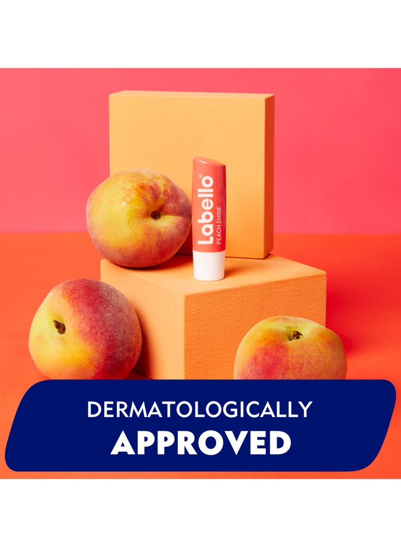 Labello Lip Balm Moisturising Lip Care Peach Shine Pack of 2 - Image 5