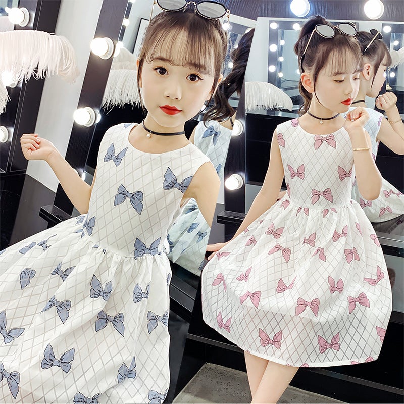 Girls Cotton Skirt Summer Clothes For Children, Middle And Large Children, Fashionable Floral Cotton Dress, Long Skirt, Cotton Skirt - Image 4