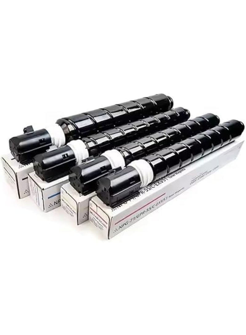 C-EXV 51 Full Set Toner Cartridge Is Compatible with Printer IMAGERUNNERMage ADVANCE C5535 5535I C5540I C5550I C5560I (C-EXV 51, Black Cyan Yellow nta) - Image 1
