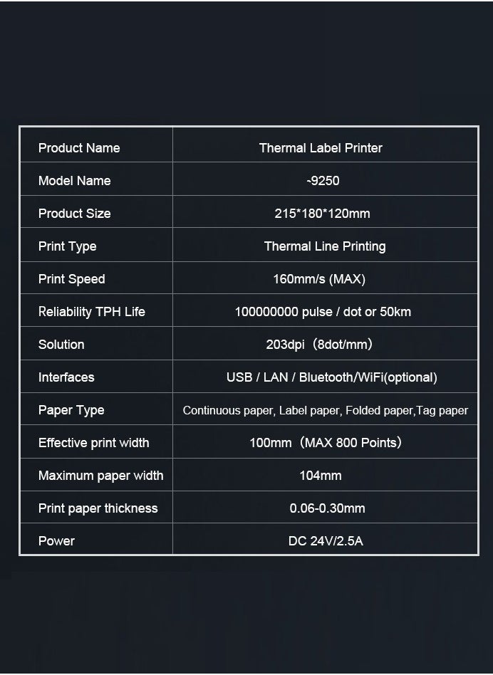 Joshberg - Thermal Shipping Label Printer Label Print, Bluetooth Label Printer, Express Shipping Warehouse Barcode Label Printer - Image 1