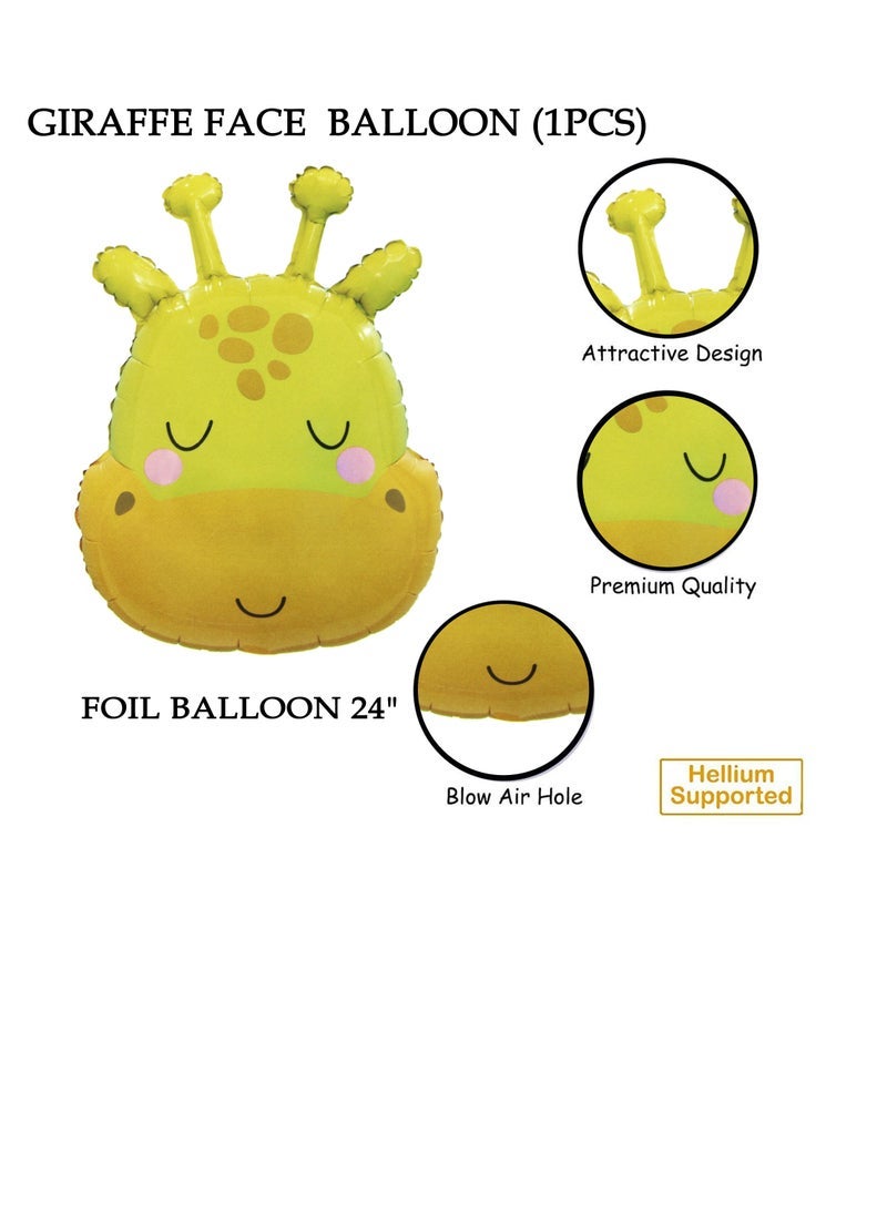 بارتي فن بالون الأدغال سفاري موضوع 24 "زينة حفلة عيد ميلاد للأطفال الأولاد ، لوازم سفاري الغابة حزمة من 1 (زرافة) - Image 3