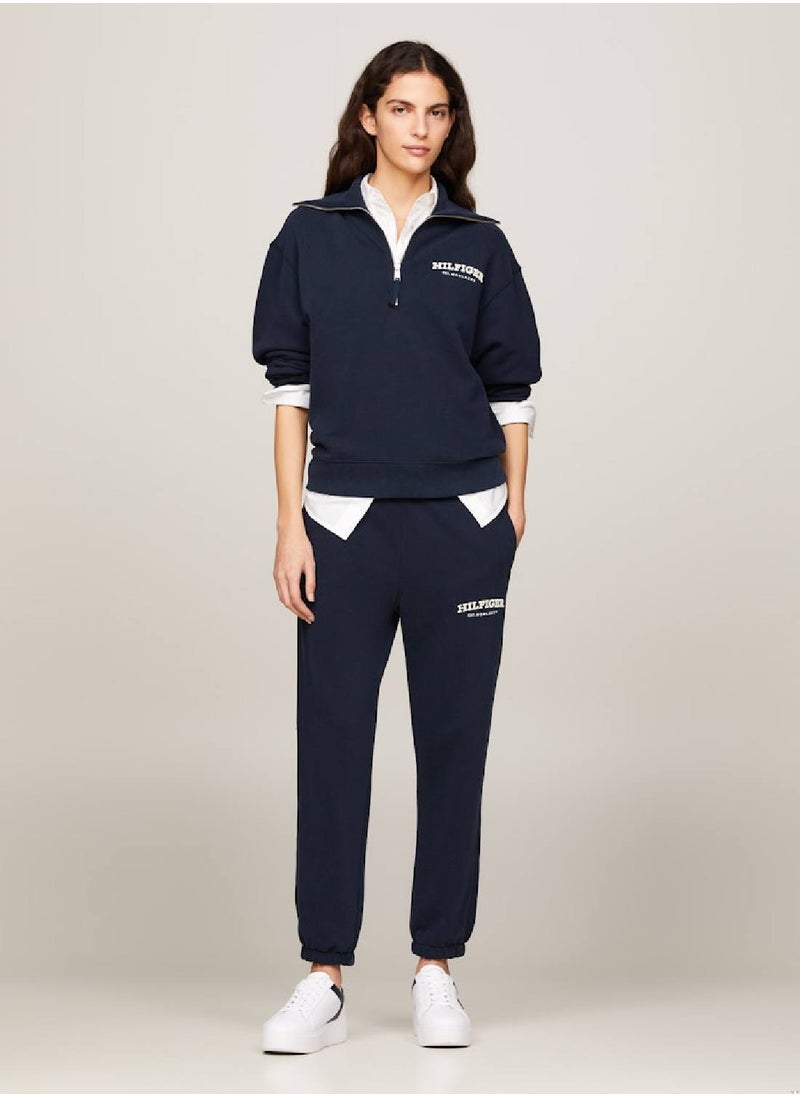 Women's Hilfiger Monotype Flocked Logo Joggers -  Pure cotton, Blue - pzsku/Z5548FD8F3092C5A7B405Z/45/_/1724216630/59033d75-ccdd-44dc-8b4c-eb7e24f503e0
