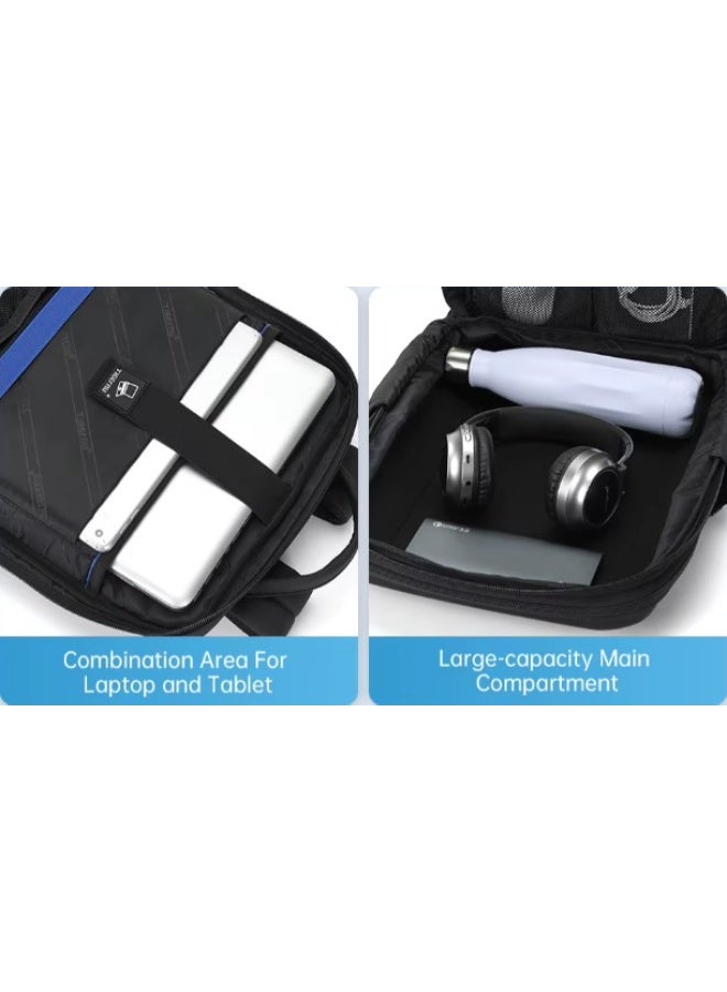 تايجرنو حقيبة ظهر Tigernu متعددة الوظائف مضادة للسرقة ومقاومة للماء ذات هيكل صلب أسود، طراز T-B9152 - Image 5