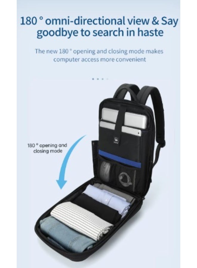 تايجرنو حقيبة ظهر Tigernu متعددة الوظائف مضادة للسرقة ومقاومة للماء ذات هيكل صلب أسود، طراز T-B9152 - Image 4