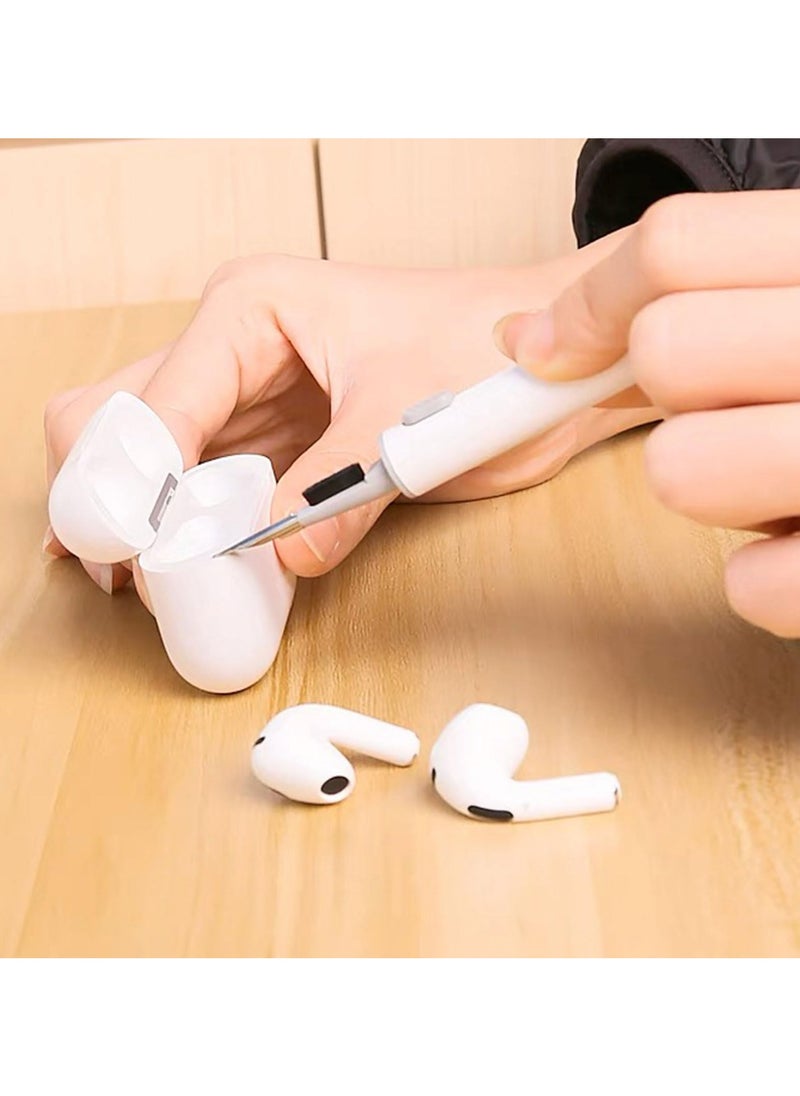 TLAXCA مجموعة تنظيف AirPods - مجموعة تنظيف سماعات 3 في 1 متوافقة مع AirPod/AirPod Pro مع إسفنجة وفرشاة وطرف معدني ومجموعة تنظيف سماعات الأذن متعددة الوظائف لسماعات الأذن وAirPods وحافظات الشحن  - Image 4