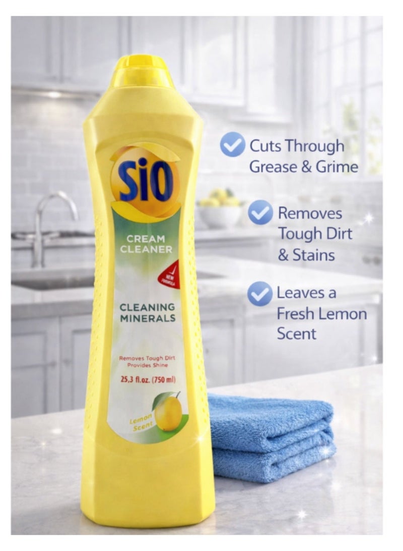 SIO Lemon Cream Cleaner 750ml – Multi-Surface Powerful Cleaning & Fresh Lemon Scent - Image 1