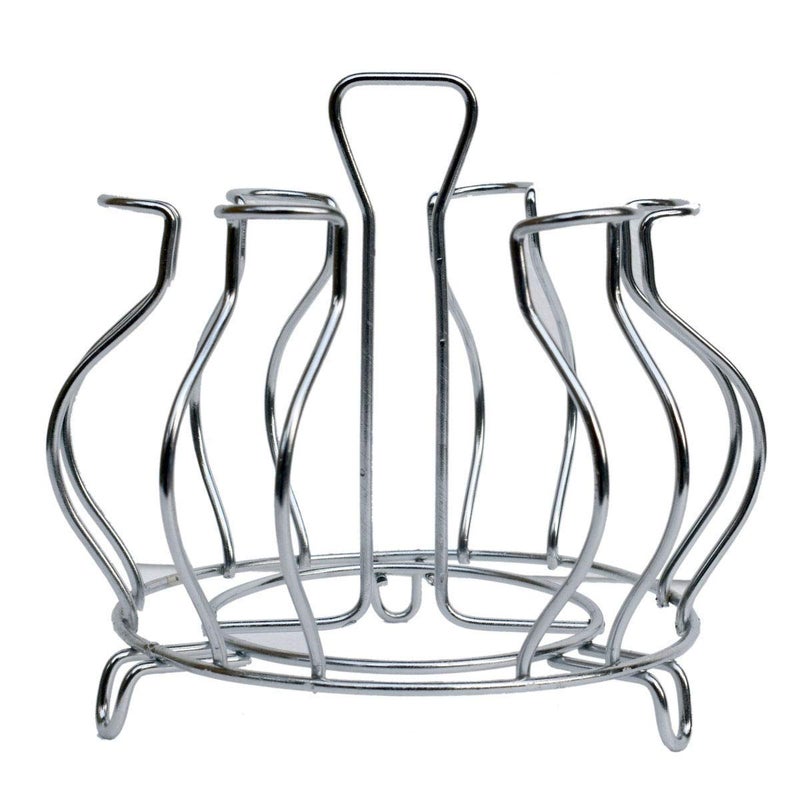 Matfa Glass Holder for 6 Glasses/Stainless Steel Glass Stand/Glass Holder Rack for Kitchen, Dining Table, Home, Office/Virgin Glass Holder/Tumbler Holder/Lotus Shape Design (Nickel Chrome)  - Image 3