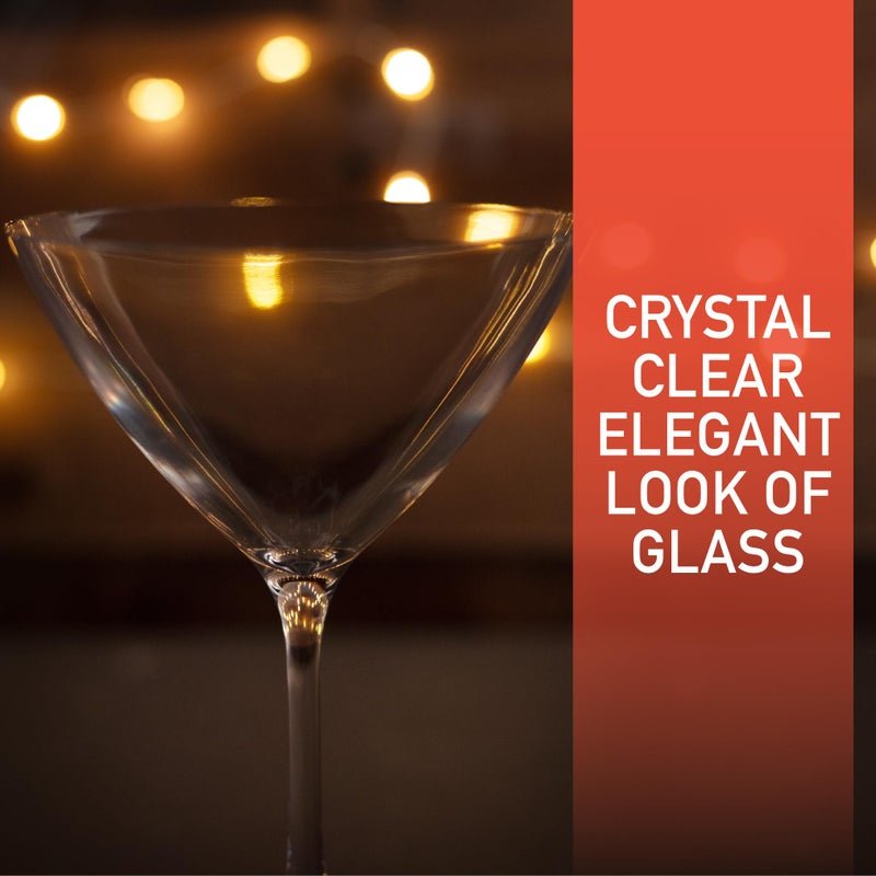 ديكو نظارات مارتيني غير قابلة للكسر من دي إيكو (مجموعة مكونة من 4 أواني زجاجية تريتان سعة 9 أونصة) - أكواب إسبريسو ومارتيني متسخة قابلة لإعادة الاستخدام - رائعة لاستضافة الحفلات - فكرة هدية لحفلات الزفاف والدفء المنزلي - Image 4