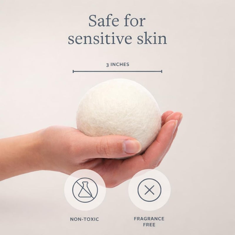 GroundLuxe Premium New Zealand Wool Dryer Balls - 6-Pack, 100% Organic, Hand-Felted, Reusable, Reduce Drying Time - Natural Fabric Softening, Wrinkle & Static Reduction - Image 2