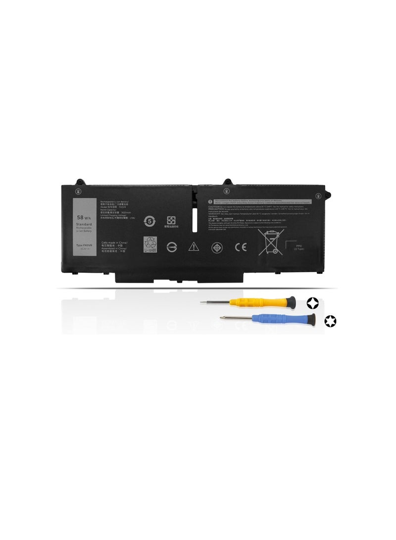 Terabyte بطارية لابتوب بديلة 58Wh FK0VR 07KRV 293F1 لديل لاتيتيود 15 5530 7530 13 5330 7330 14 5430 7430 2 في 1 دقة 3570 سلسلة محطة العمل المحمولة P133G P134G P138G P138G P111 39G 39G P39G002 - Image 1