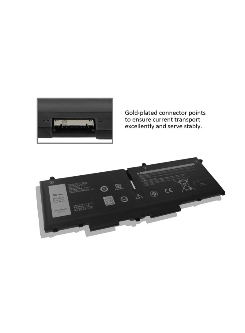 Terabyte بطارية لابتوب بديلة 58Wh FK0VR 07KRV 293F1 لديل لاتيتيود 15 5530 7530 13 5330 7330 14 5430 7430 2 في 1 دقة 3570 سلسلة محطة العمل المحمولة P133G P134G P138G P138G P111 39G 39G P39G002 - Image 3