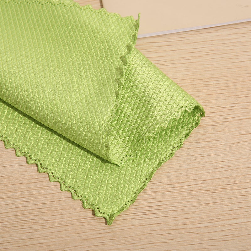 Fish scale grid wipe glass without water mark cloth thickened kitchen cleaning towel thickened water-absorbing wipe table rag scouring pad 25*25cm - Image 5