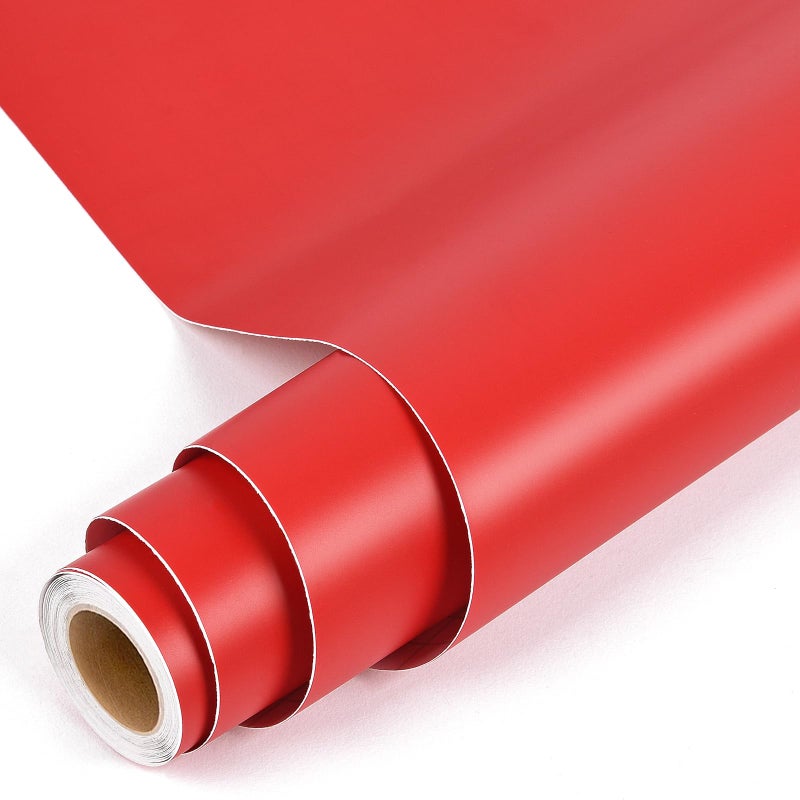 Prime Vinyl Permanent Vinyl Matte Red Adhesive Vinyl for All Cutting Machine 12 x10 FT Permanent Outdoor for Decor Sticker Home Decal Scrapbooking Signs