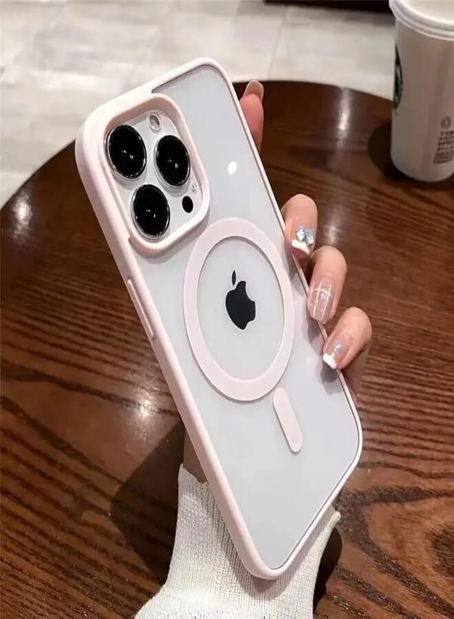 Next Clear Case Compatible with iPhone 15 Pro Max, Support Wireless Charging and Fast Charging, Ultra Thin Shockproof Anti-Yellowing Phone Case Compatible with iPhone 15 Pro Max 6.7 inch (Pink)