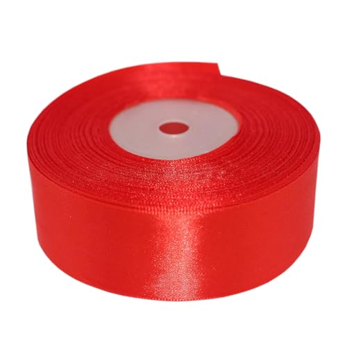 Model Worker 1-1/2" Wide Solid Single Face Satin Ribbon 50 Yards for Wedding Details, Sewing Projects, Gift Wrapping, Invitation Embellishments and Crafting Projects (Red) - Image 1