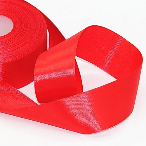 Model Worker 1-1/2" Wide Solid Single Face Satin Ribbon 50 Yards for Wedding Details, Sewing Projects, Gift Wrapping, Invitation Embellishments and Crafting Projects (Red) - Image 4