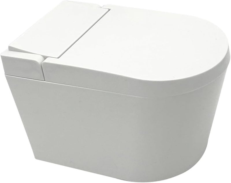 Wall-mounted Cute Toilet-shaped Ashtray with Lid, Windproof Smokeless Indoor Smoking Ash Tray for Bathroom and Home Decor, White Compact Hanging Ash Holder - Image 1