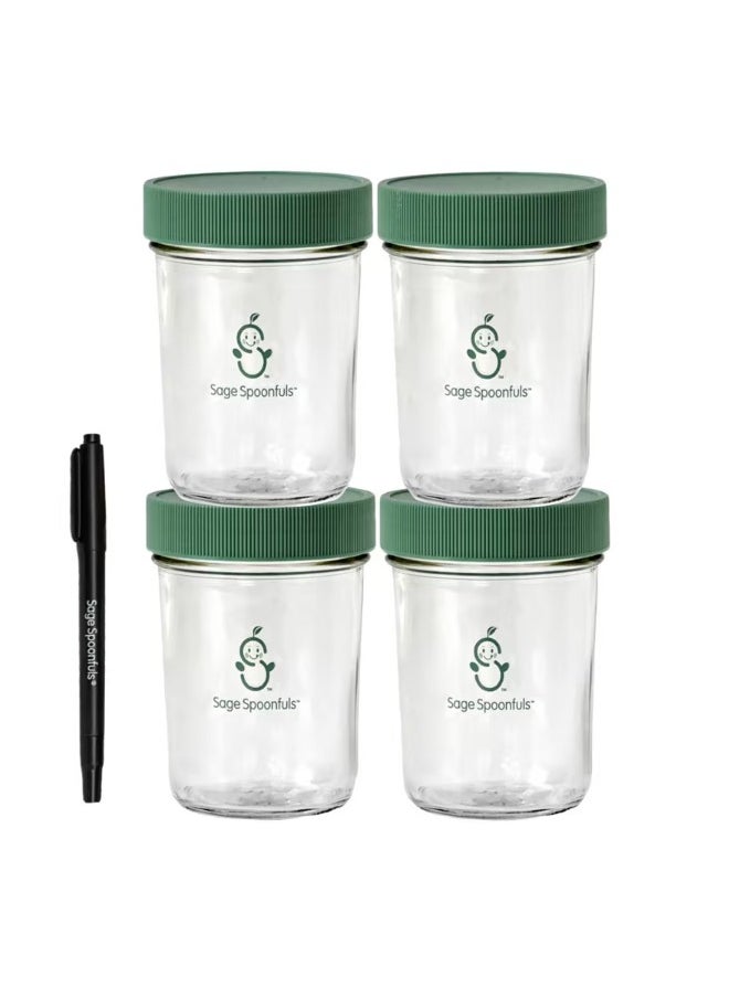 Sage Spoonfuls - Glass Baby Food Jars  4 Pack 8 oz Each - Image 1