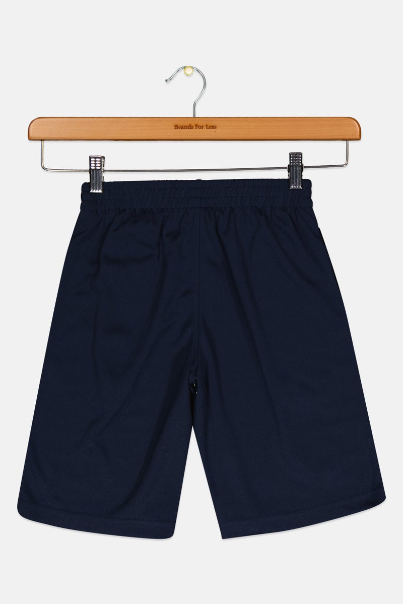 Nike 3Brand by Russell Wilson Kids Boys Embroidered Logo Training Shorts, Navy - Image 2