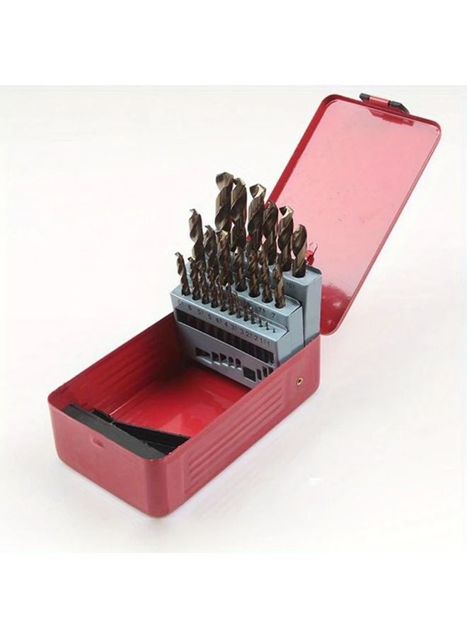 25 Slots Straight Handle Twist Drill Bit Storage Box Set With Iron Case 25pcs Thickened - Image 4
