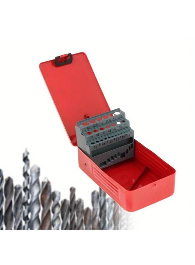 25 Slots Straight Handle Twist Drill Bit Storage Box Set With Iron Case 25pcs Thickened - Image 3