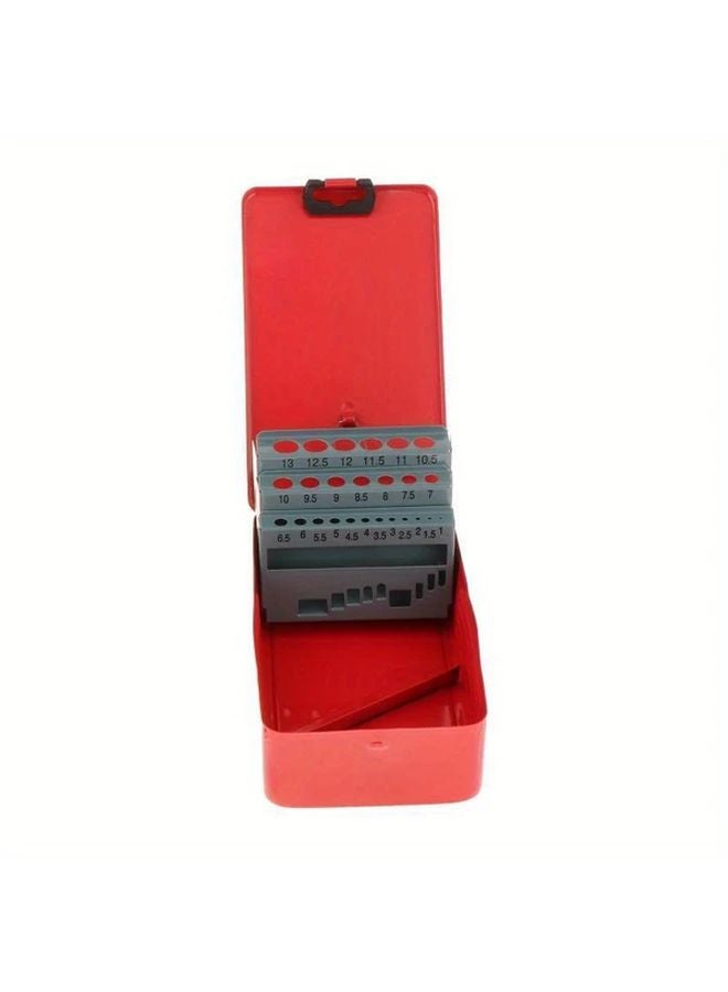 25 Slots Straight Handle Twist Drill Bit Storage Box Set With Iron Case 25pcs Thickened - Image 1