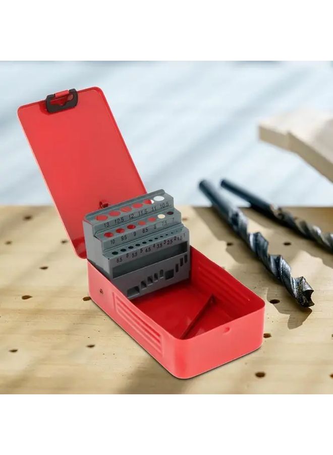25 Slots Straight Handle Twist Drill Bit Storage Box Set With Iron Case 25pcs Thickened - Image 2
