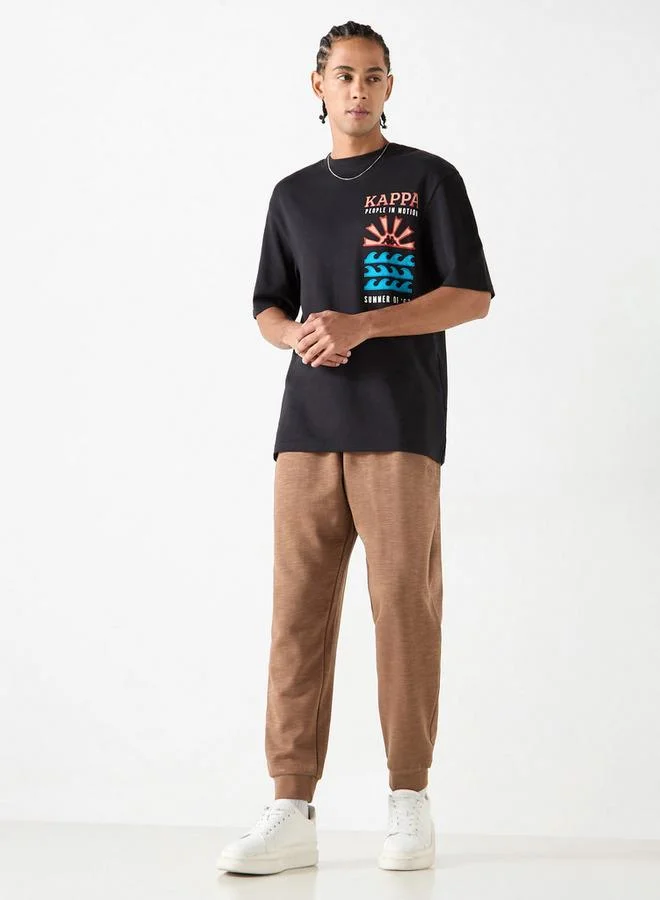 Kappa Kappa Logo Detail Joggers with Drawstring Closure