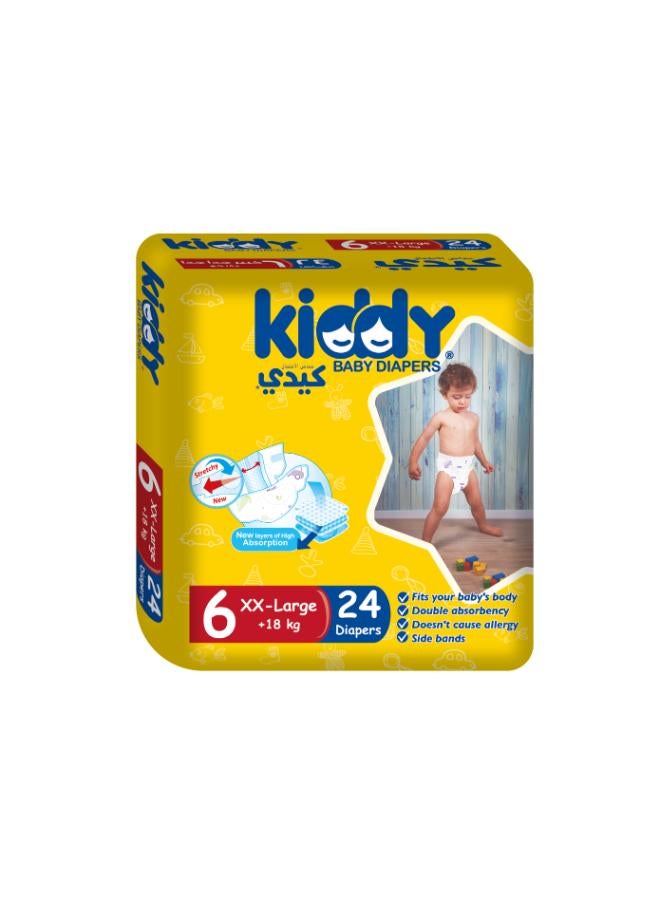 Kiddy Baby Diapers stretch XX-Large (size 6) (22+2) diapers