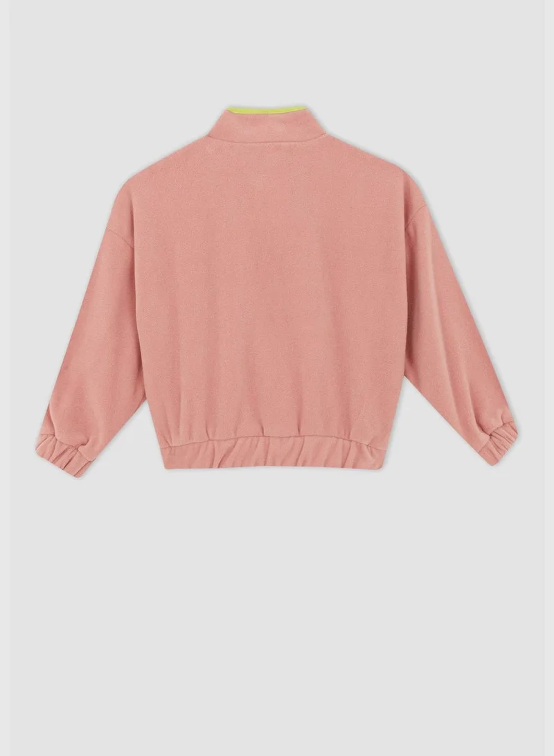 ديفاكتو Girl Relax Fit Crew Neck Long Sleeve Knitted Cardigan