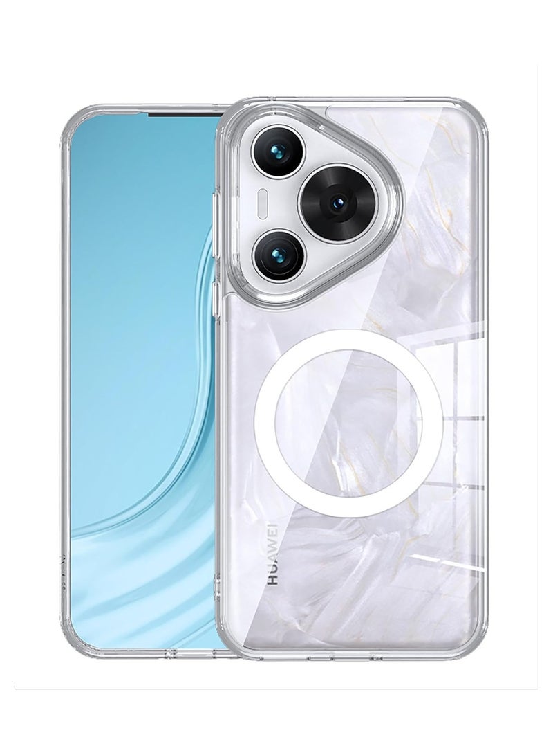 Magnetic Case for Huawei Pura 70, Compatible Case Magnetic Transparent PC Back + TPU Bumper Shock Resistant Phone Case - Image 1