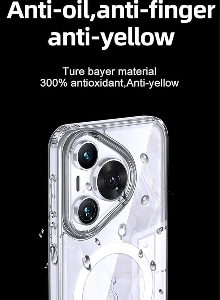 Magnetic Case for Huawei Pura 70, Compatible Case Magnetic Transparent PC Back + TPU Bumper Shock Resistant Phone Case - Image 5