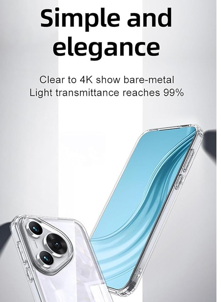 Magnetic Case for Huawei Pura 70, Compatible Case Magnetic Transparent PC Back + TPU Bumper Shock Resistant Phone Case - Image 3