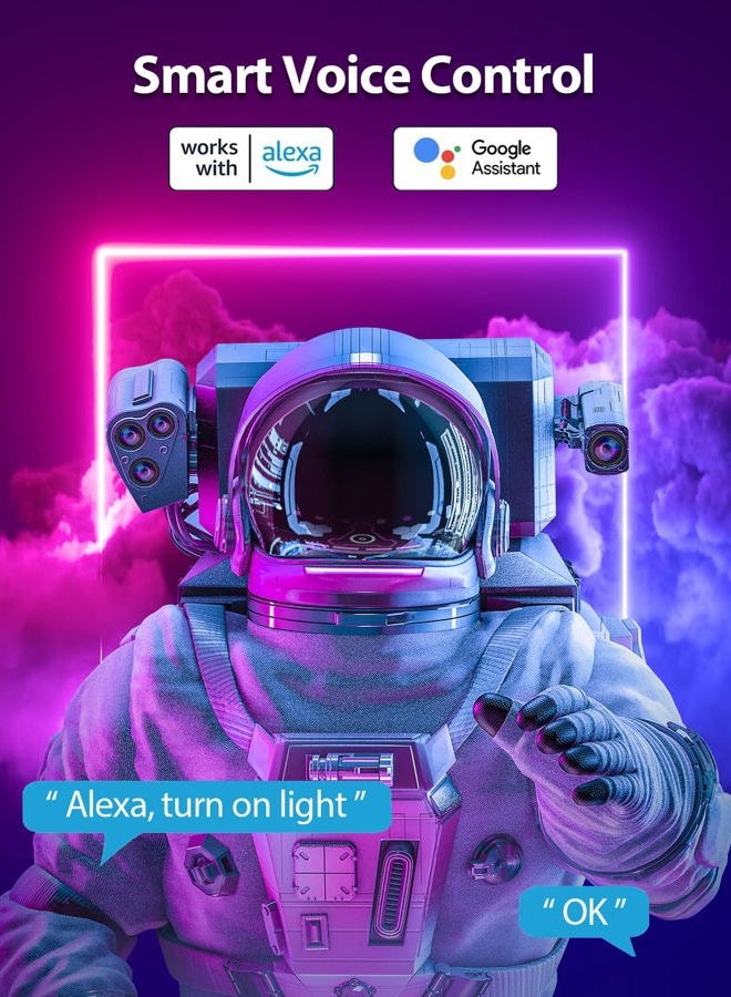 Lucienstar Neon Rope Lights - 5M RGBIC Neon Strip Lights with Music Sync,16 Million DIY Colors, DIY Design,Work with Alexa and Google Assistant, Led Rope Light for Gaming Room Wall Decor - Image 5